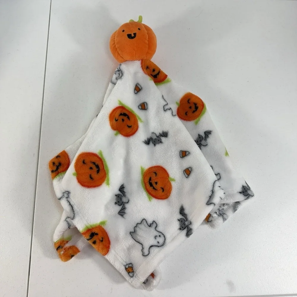Little Me Pumpkin Halloween Lovey Security Blanket Bats Ghost Candy Corn Holiday